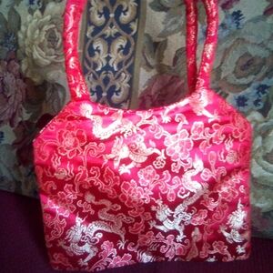 Small silky fabric Asian style cloth handbag